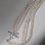 Three Layers Ot Buckle Pearl Necklace - floysun