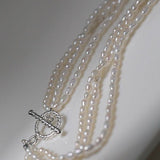 Three Layers Ot Buckle Pearl Necklace - floysun