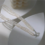 Three Layers Ot Buckle Pearl Necklace - floysun