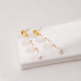 Three Special - shaped Baroque Pearls Long Earrings - floysun