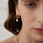 Tiger's Eye Natural Pearl Earrings - floysun