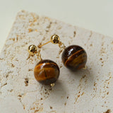 Tiger's Eye Stone Drop Earrings - floysun