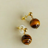 Tiger's Eye Stone Drop Earrings - floysun