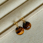 Tiger's Eye Stone Drop Earrings - floysun