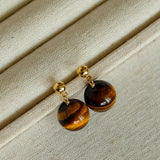 Tiger's Eye Stone Drop Earrings - floysun