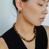 Tiger's Eye Stone Drop Earrings - floysun