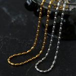 Tiny Silver Beans and Olive Beads Layered Necklace - floysun