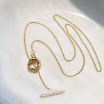 Toothpick Pearl Ot Clasp Gold Necklace - floysun