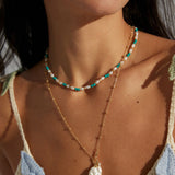 Tranquil Sky Pearl Gemstone Beaded Necklace - floysun