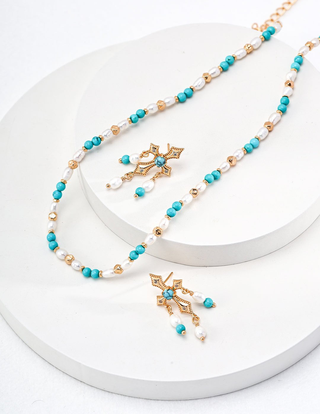 Tranquil Sky Pearl Gemstone Beaded Necklace - floysun