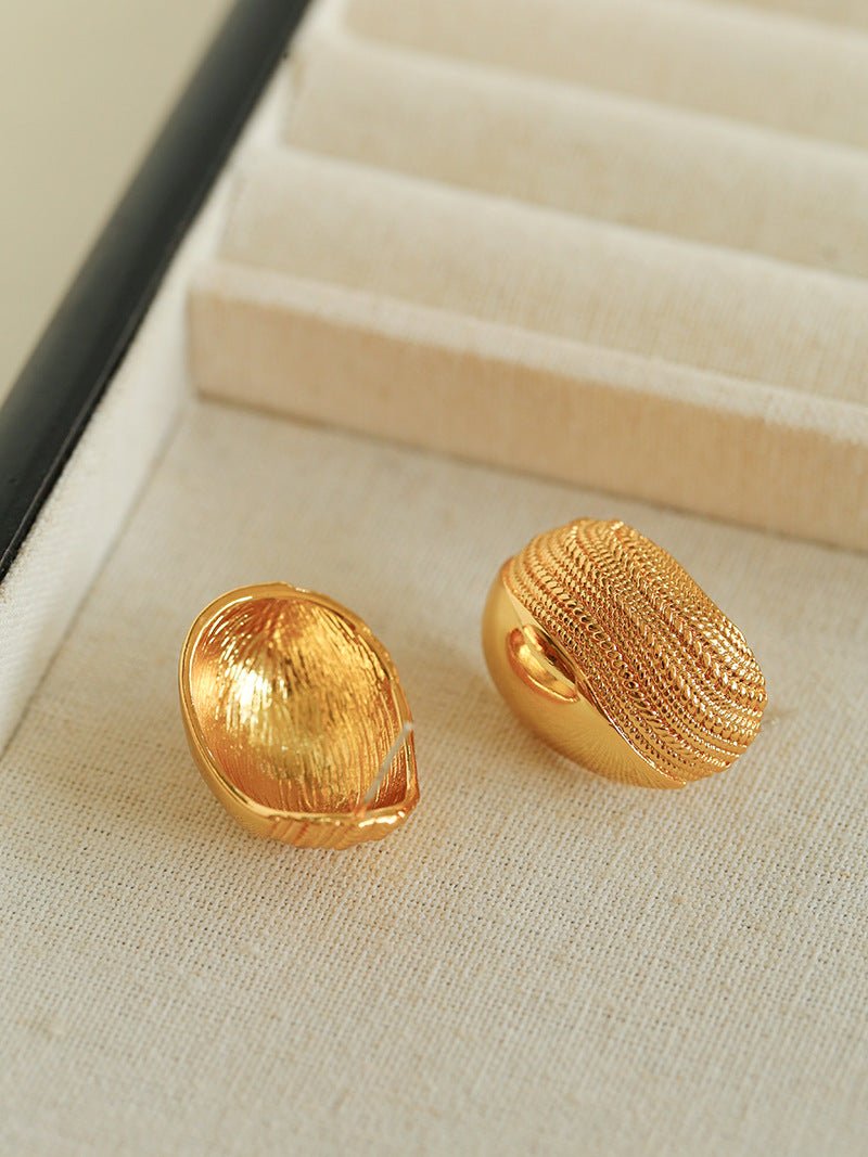 Trendy 3D Oval Water Wave Earrings - floysun