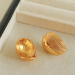 Trendy 3D Oval Water Wave Earrings - floysun