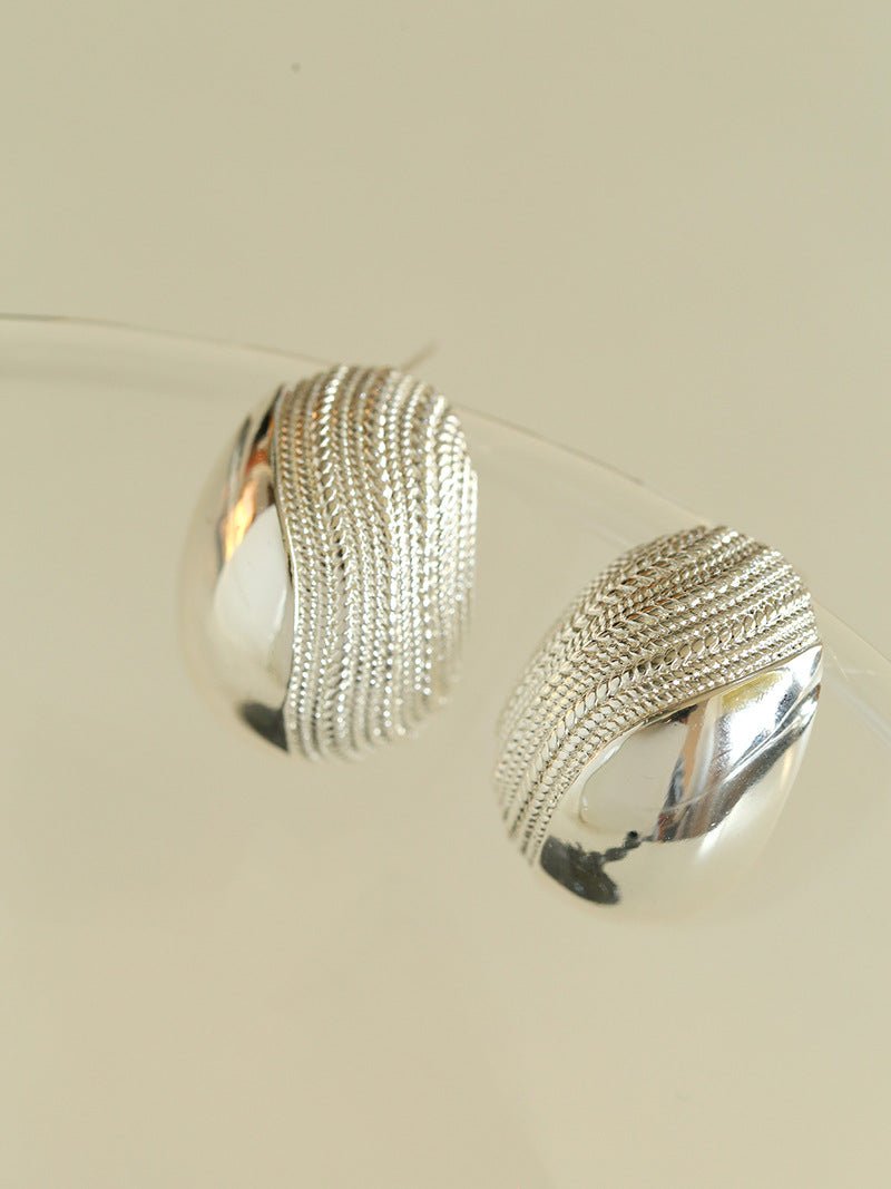 Trendy 3D Oval Water Wave Earrings - floysun