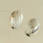 Trendy 3D Oval Water Wave Earrings - floysun