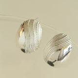 Trendy 3D Oval Water Wave Earrings - floysun