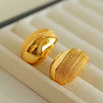 Trendy 3D Oval Water Wave Earrings - floysun