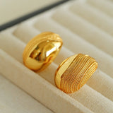 Trendy 3D Oval Water Wave Earrings - floysun