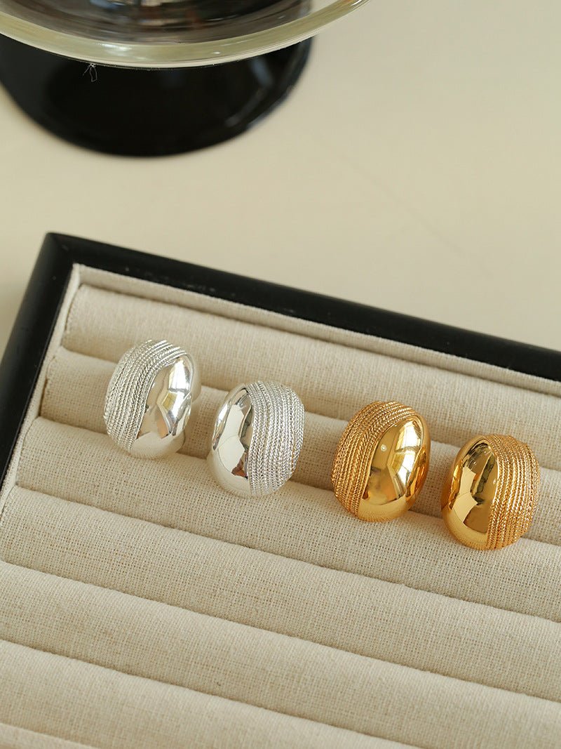 Trendy 3D Oval Water Wave Earrings - floysun