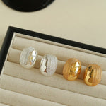 Trendy 3D Oval Water Wave Earrings - floysun