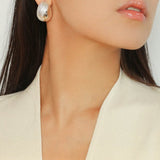 Trendy 3D Oval Water Wave Earrings - floysun