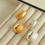 Trendy 3D Oval Water Wave Earrings - floysun