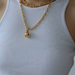 Trendy Gold Plated U - shaped Thick Chain Necklace - floysun