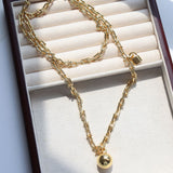 Trendy Gold Plated U - shaped Thick Chain Necklace - floysun