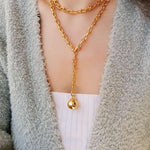 Trendy Gold Plated U - shaped Thick Chain Necklace - floysun