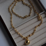 Trendy Gold Plated U - shaped Thick Chain Necklace - floysun