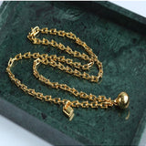 Trendy Gold Plated U - shaped Thick Chain Necklace - floysun