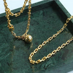 Trendy Gold Plated U - shaped Thick Chain Necklace - floysun