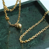 Trendy Gold Plated U - shaped Thick Chain Necklace - floysun