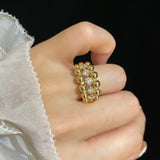 Triple Layer Classic Bubble Diamond Ring - floysun