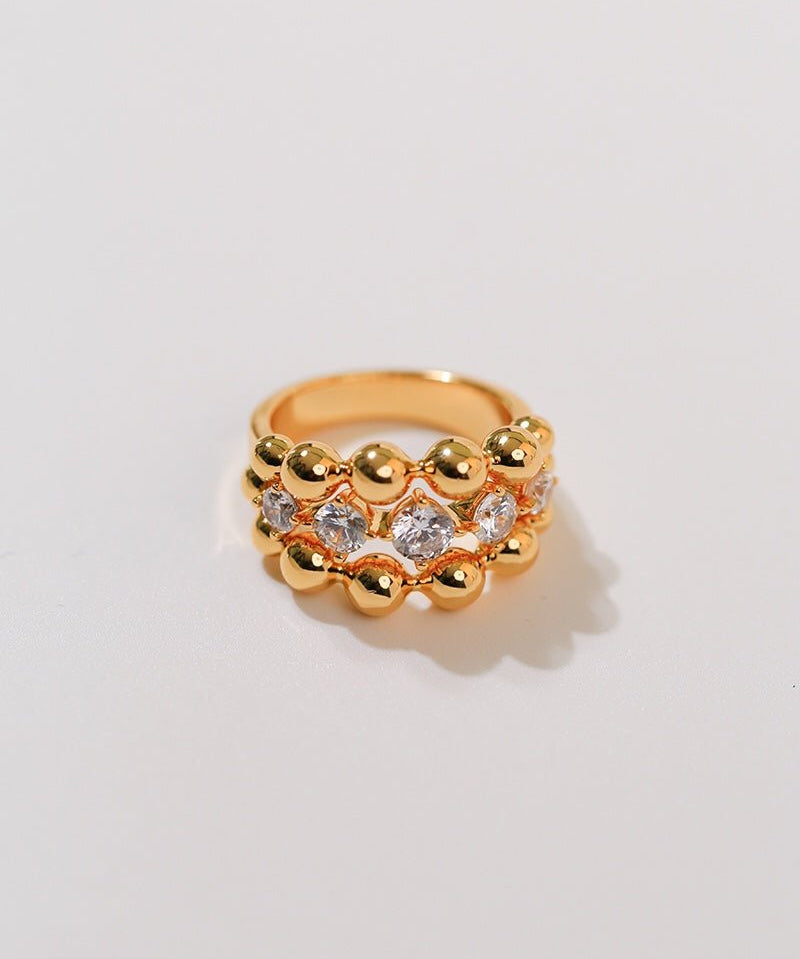 Triple Layer Classic Bubble Diamond Ring - floysun