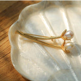 Tulip Freshwater Pearl Brooch Pins - floysun