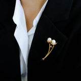 Tulip Freshwater Pearl Brooch Pins - floysun