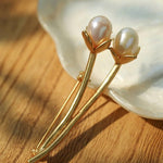 Tulip Freshwater Pearl Brooch Pins - floysun