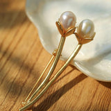 Tulip Freshwater Pearl Brooch Pins - floysun