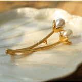 Tulip Freshwater Pearl Brooch Pins - floysun