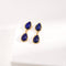 Two Drop - shaped Gold Lapis Lazuli Earrings - floysun