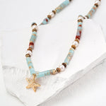 Underwater World Gemstone Starfish Pendant Necklace - floysun