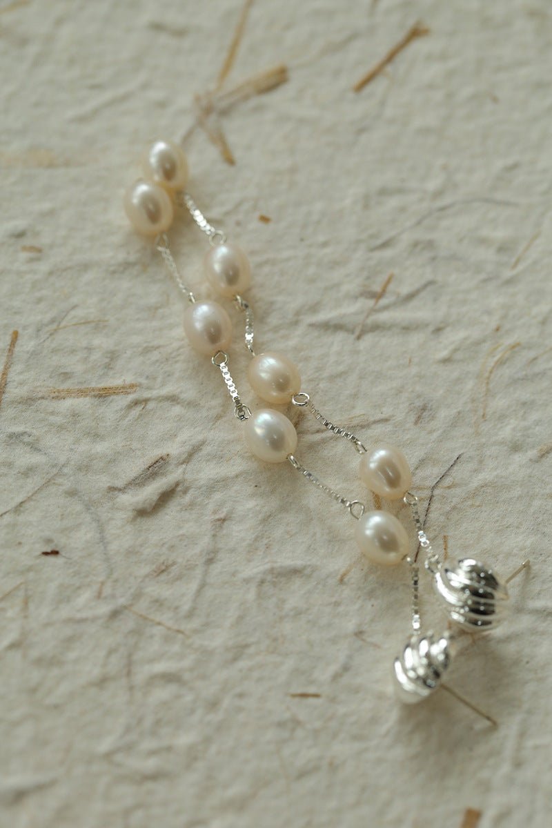 Unique Shell Multi-Pearl Long Drop Earrings - floysun