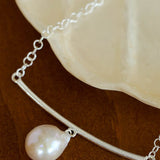 Versatile Curved Baroque Pearl Pendant Necklace - floysun