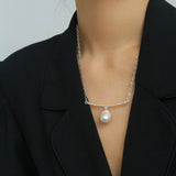 Versatile Curved Baroque Pearl Pendant Necklace - floysun