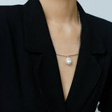 Versatile Curved Baroque Pearl Pendant Necklace - floysun