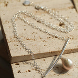 Versatile Curved Baroque Pearl Pendant Necklace - floysun