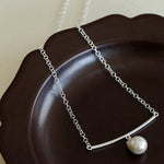 Versatile Curved Baroque Pearl Pendant Necklace - floysun