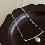 Versatile Curved Baroque Pearl Pendant Necklace - floysun