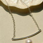 Versatile Curved Baroque Pearl Pendant Necklace - floysun