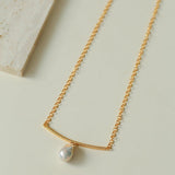 Versatile Curved Baroque Pearl Pendant Necklace - floysun